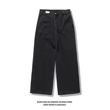 Y2K Street Retro Jeans Donna Pantaloni larghi con stampa totem screziati Moda Hip Hop Trend Coppia allentata Pantaloni larghi a gamba larga dritti americani
