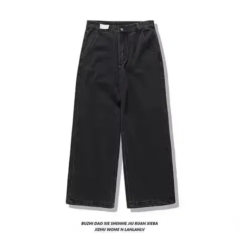 Y2K Street Retro Jeans Donna Pantaloni larghi con stampa totem screziati Moda Hip Hop Trend Coppia allentata Pantaloni larghi a gamba larga dritti americani