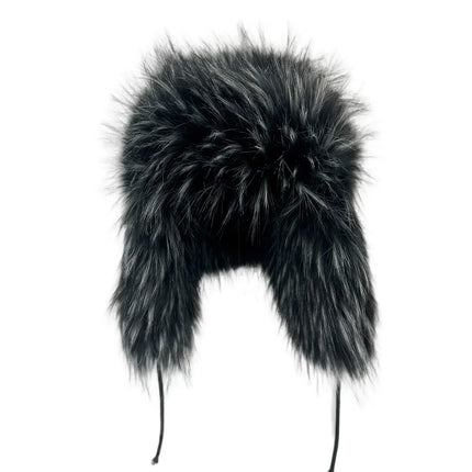 Y2K Fluffy Popular Russian Female Round Earflap Cap Faux Fur Winter Warm Hat For Women Faux Fox Raccoon Fur Beanies Bomber Gorra
