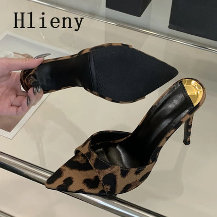 Hlieny 2026 Summer Fashion Stiletto Heels Women's Pointed Slippers Banquet Dress Sandals Party Wedding Mule Presentations Game Manufacturers Shoes