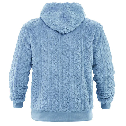 Cross-border Loose Men's Winter Retro Warm Double-Sided Velvet Casual Trend Hooded Pocket High Street Sweater