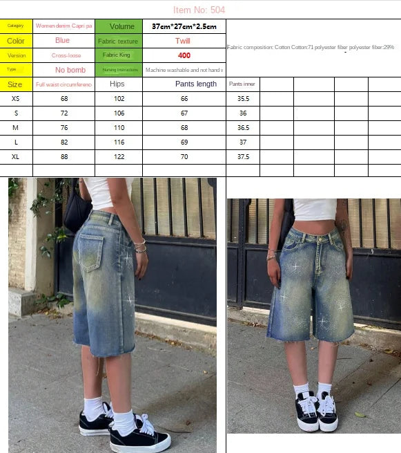 Shorts Female Jeans Women Jeans Denim Shorts Y2K Retro Slant Pocket Flared Hem Casual Wide Leg Summer PlatiNum