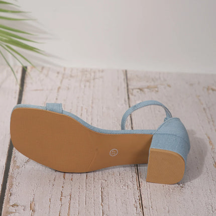 Nouvelles sandales à talons hauts pour femmes 2026, chaussures d'été décontractées pour femmes, talon carré, bout ouvert, bride à la cheville, sandales compensées