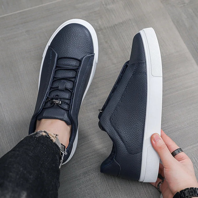 Men's Leather Casual Shoes Versatile Comfortable Breathable Outdoor Sports Board Sneakers