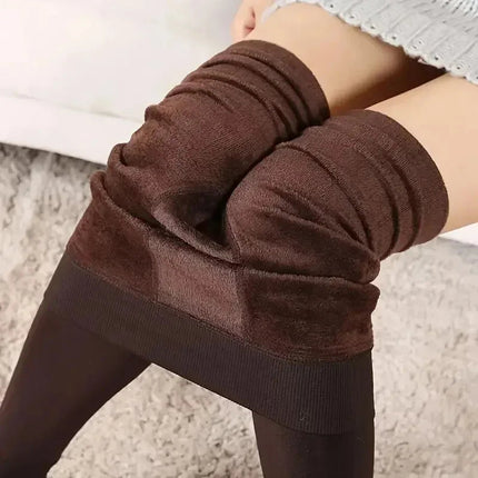Fleece Lined Tights Women Winter Thermal Leggings Polar Skin Black Opaque Stockings Thick Warm Pantyhose Colorful Leg Warmers PlatiNum
