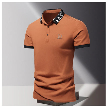 Men's fashionable summer POLO ice silk quick-drying T-shirt short-sleeved solid color loose fit business collar