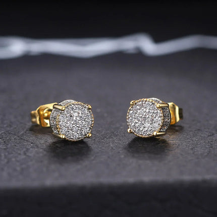 Rock Hip Hop ghiacciato orecchino a perno per uomo uomo Set completo zircone oro Piercing accessori per l'orecchio Punk Hippie Trend gioielli Dropship platinumshop