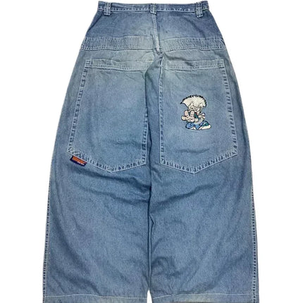 Streetwear New Fashion Stampa oversize Jeans larghi Y2K Harajuku Hip-hop Vintage Popolare Goth Pantaloni a gamba larga a vita alta Pantaloni