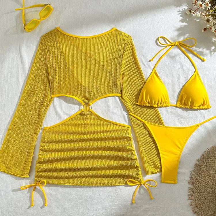 2026 Bikini sexy Costumi da bagno femminili Costumi da bagno a tre pezzi da donna Costumi da bagno da spiaggia Costumi da bagno Bikini brasiliano Set Bagnante da piscina platinumshop