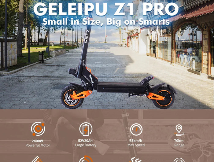 Monopattino Elettrico GELEIPU Z1 PRO per Adulti, Velocità Massima 65km/h, Doppio Motore 2400W, E-Scooter Potente platinumshop