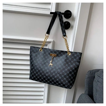 Women Luxury Design Tote Bag  Large Capacity Handbag Fashion Printing Shoulder Bag Trendy New Shopping Bag Purse PlatiNum