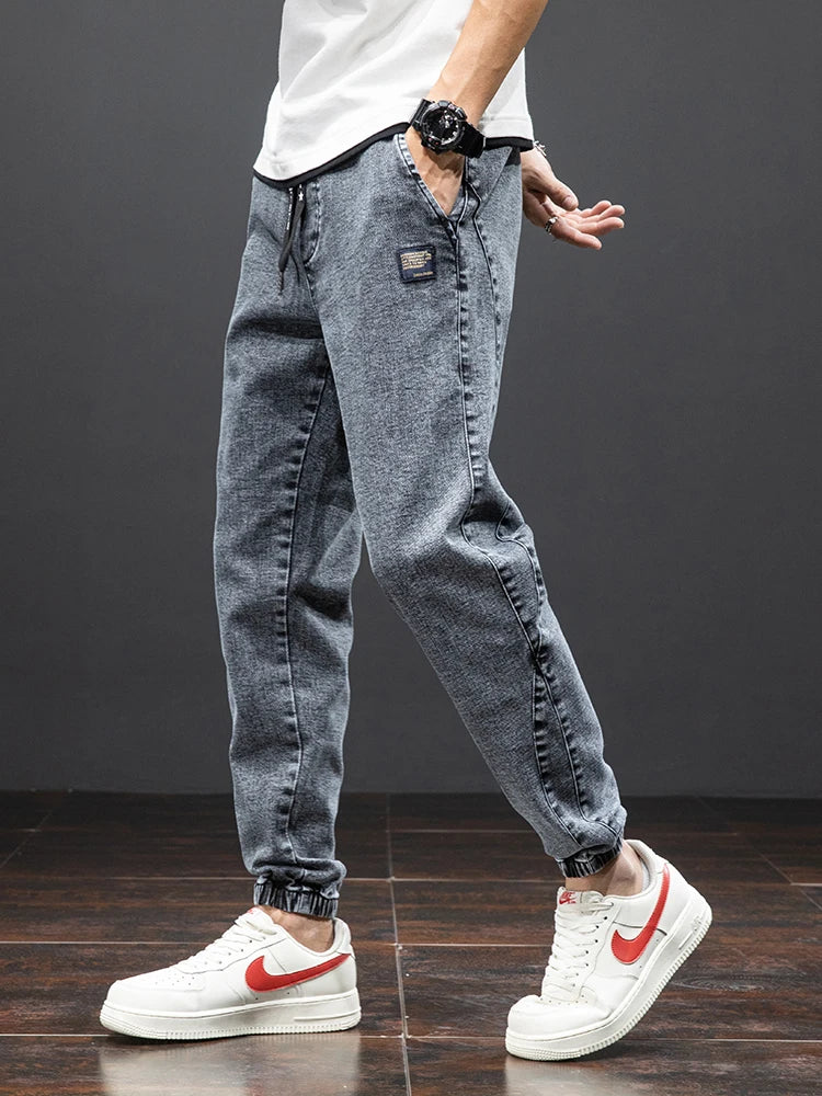 Spring Summer Black Blue Cargo Jeans Men Streetwear Denim Jogger Pants Men Baggy Harem Jean Trousers Plus Size PlatiNum