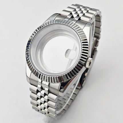 40mm Sapphire Glass For Men Watch Case Fit Miyota 8215 8285 DG2813 Movement Waterproof Jub President Stainless Strap 31mm Dial