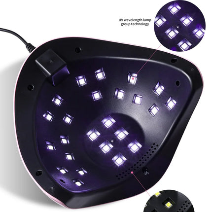 LIMEGIRL Rofessional 24LED Nail Lamp with LCD Display & Sensor Suitable for /LED Nail Polish, 4 Timer Settings, Instant Nail Dryer for Gel Polish, Lamp for Home Salon, Nail Glue Tool, No Adapter Required Gift for DIY