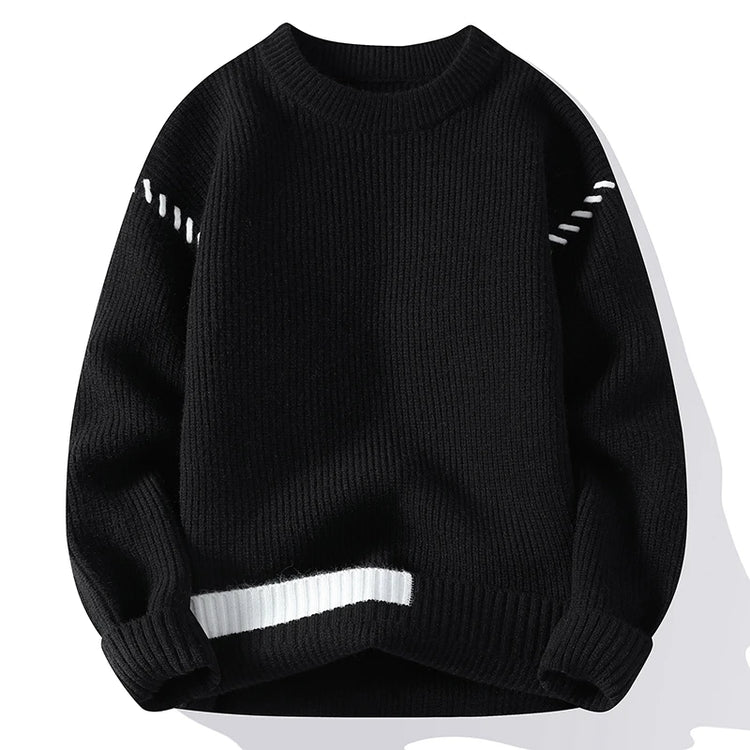 Autumn Winter Men's Sweater Warm Knit Pullovers Fashion Loose Knitted Sweaters Men Youthful Vitality Patchwork Casual Pullovers