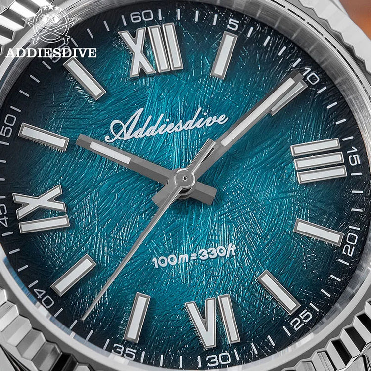 ADDIESDIVE 36mm AD2512 Watch For Men BGW9 Luminous Jubilee Strap 100m Waterproof Sapphire Glass VH31 Movement Quartz Watch Reloj