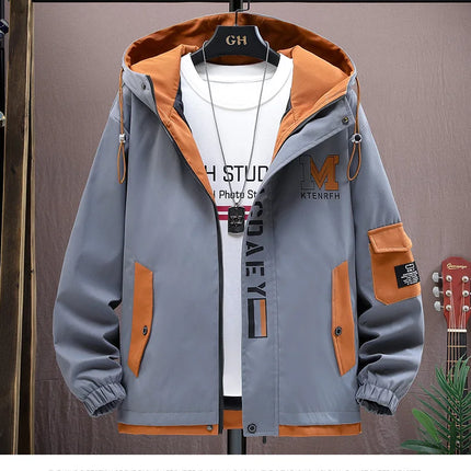Casual Men's Hooded Jacket 2025 Spring Autumn New Product Thin Coat Top Windbreaker Street Wear Men's Coat