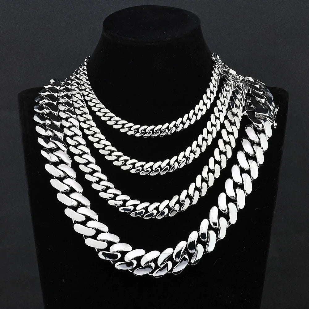 ESKEEM All'ingrosso 10/12/15/22mm 14K/18K Placcato Oro Pesante Miami Collana a Catena a Maglia Cubana per Gli Uomini Hip Hop Gioielli Catene Cubane