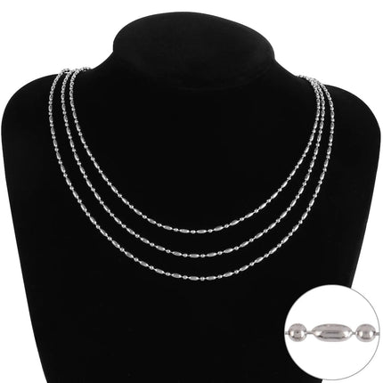 316 Stainless Steel Necklaces For Women Necklace Long Beads Chain Necklace Choker Necklace Bead Necklace Fashion Jewelry Gift PlatiNum
