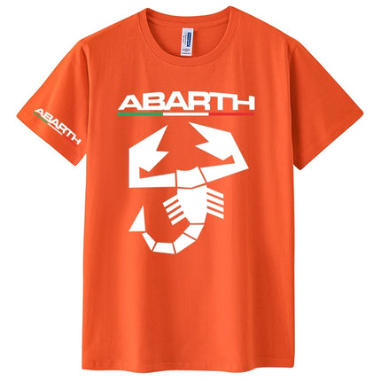 Abarth Scorpion 100% Cotton Men's T-shirt Abarth Scorpion White Black Sport Car Racing Italy Motor Tuning Rally Car Men TShirt