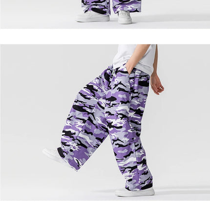 Pantaloni cargo mimetici uomo pantaloni Harem casual Harajuku larghi uomo sport all'aria aperta pantaloni a gamba larga uomo streetwear oversize High Street