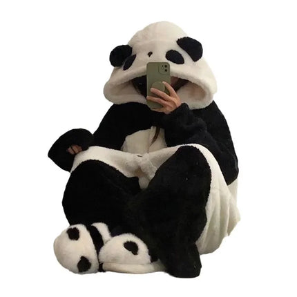 Cosplay Anime Winter Unisex The Panda Robes Costumes Cosplay Pajamas Adult Pyjamas Animal Sleepwear Jumpsuit Anime Party Clothes