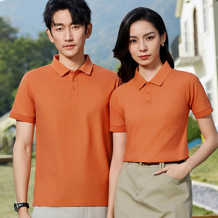 100% cotton work polo shirt, custom pure cotton polo, corporate culture short-sleeved T-shirt, embroidery, print, logo, word