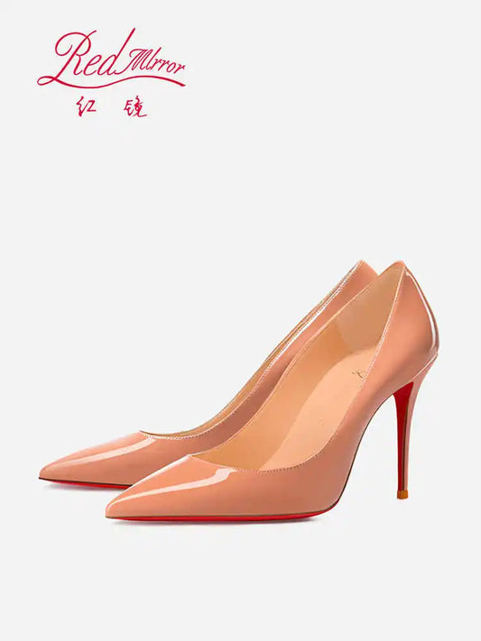 Women heels Naked color Women's elegant high heel Luxury Black shoes woman 2025 Red Shiny Bottoms Pointed Toe party Ladies Women