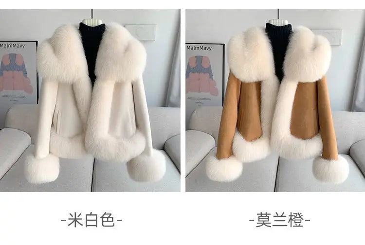 2026 Winter New Faux Fur Jacket Women's Overcoat Fashion Loose Thickened Warm Parker Coat Women's Down Jacket Outwear Casaco