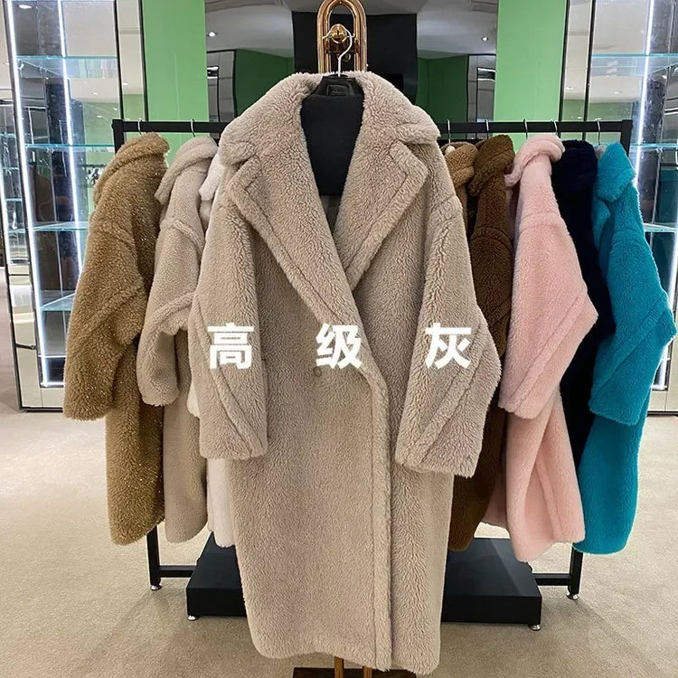 Max Teddy Coat 62% Alpaca 26% Wool 12% Silk Coat Winter Thicken Women's Coat
