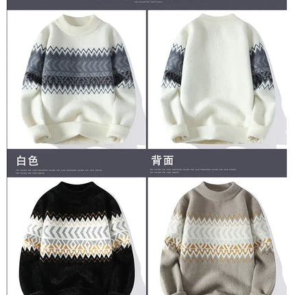Sweaters men 2023 Winter new arrival thicken sweater Stripe pattern men fashion sweaters autumn Men's wool pullovers MY0799