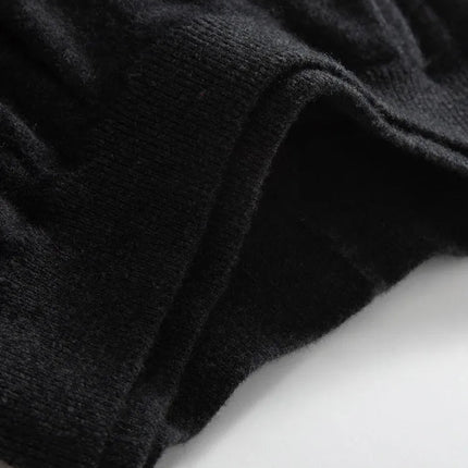 Classic Autumn Winter Wave Skirt 100% Cashmere Skirt Women A-Line Skirt Female Double Elastic Waist Pocket Warm Knit Long Dress PlatiNum