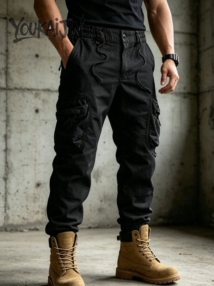 Mens Cargo Pants Autumn Winter Casual Mens Pant Baggy Regular Cotton Trousers Male Combat Military Tactical Pants Multi Pockets