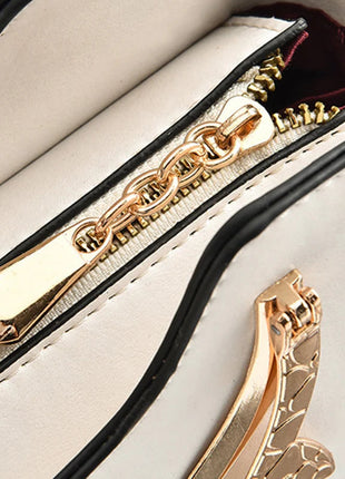 Cat Shaped Handle Women Handbag Trendy And Fashionable, Solid Color, Simple And Casual Crossbody Shoulder Shell Bag PlatiNum