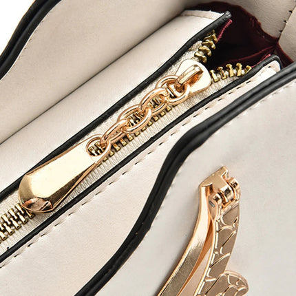 Cat Shaped Handle Women Handbag Trendy And Fashionable, Solid Color, Simple And Casual Crossbody Shoulder Shell Bag PlatiNum