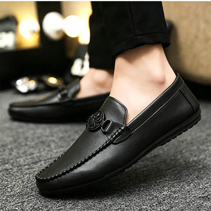 Mocassini da uomo in stile britannico, scarpe da ufficio casual da uomo, comode scarpe basse slip-on, scarpe da guida traspiranti e antiscivolo da uomo