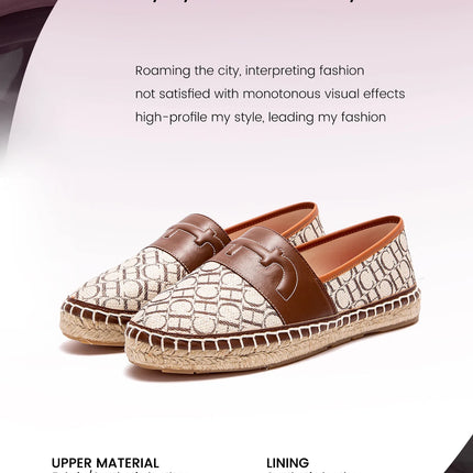 Retro Classic Style New Women's Flat Shoes Letter Print Design Women's Casual Fisherman Shoes Fashionable and Versatile