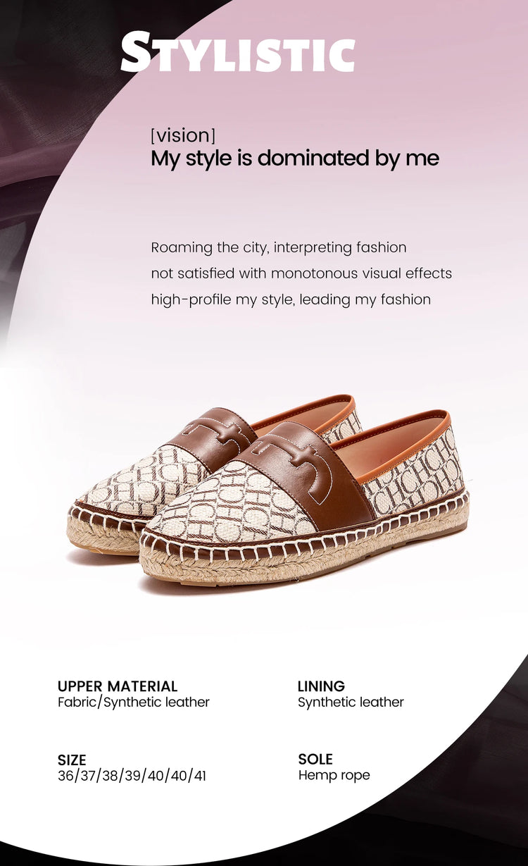 Retro Classic Style New Women's Flat Shoes Letter Print Design Women's Casual Fisherman Shoes Fashionable and Versatile