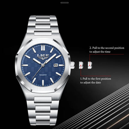 LIGE Orologio da donna elegante e lussuoso, orologio classico alla moda con data automatica, cinturino in acciaio inossidabile, orologi luminosi impermeabili per donna, regalo per signora platinumshop