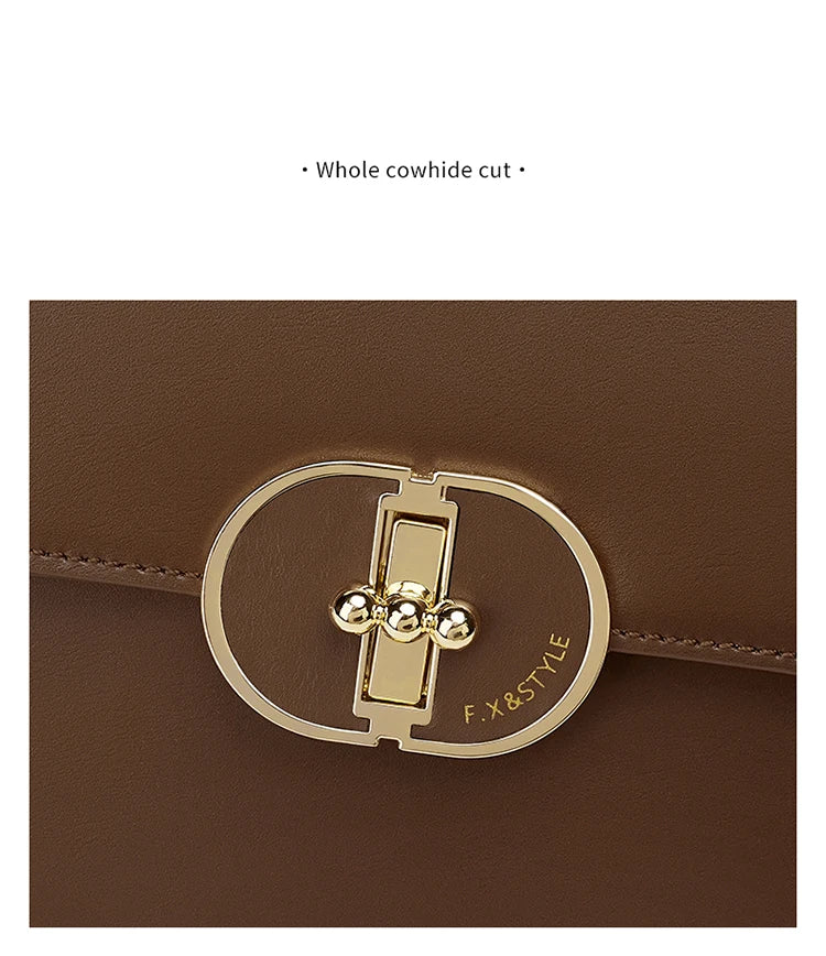 FOXER Brand Split Leather Women's Shoulder Bag 2025 New Luxury Design Female Retro Crossbody Purse Gift for Mom