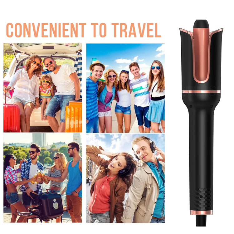 Automatic Hair Curler-123, Auto Hair Curling Iron Ceramic Rotating Air Curler, Air Spin Wand Styler Curl Machine Magic Hair Curler Portable