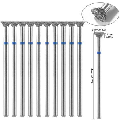 10Pcs Diamond Milling Cutter For Manicure Electric Nail Drill Bits Accessory Pedicure Machine Nail File Gel Remover Tool