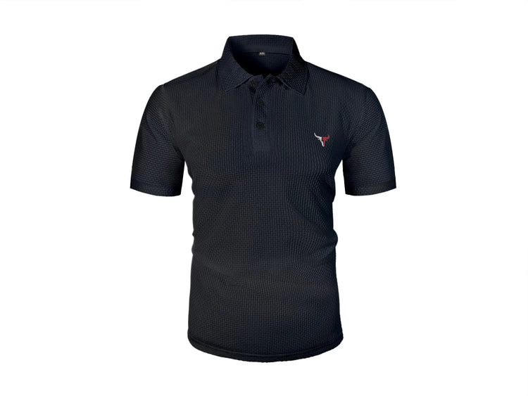T-shirt estiva a maniche corte da uomo con risvolto in seta ghiacciata, top da uomo