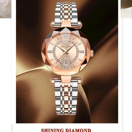 POEDAGAR Orologio da polso originale alla moda per donna Orologio da donna al quarzo con data in acciaio inossidabile impermeabile Orologi da donna casual di lusso platinumshop