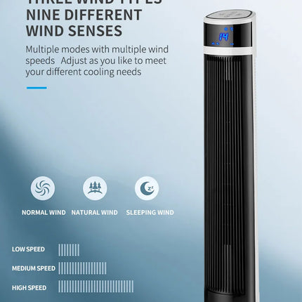 Ventilatore a Torre 2026 Nuovo Modello Aggiornato, Ventilatore da Terra, Ventilatore Verticale Silenzioso Senza Pale, Compagno per Condizionatore d'Aria, Ventilatore Elettrico Domestico Senza Pale