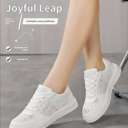 Casual Ell Toe Sneakers Low Top Spor Flats Trendy Versatile Student Leisure Rubber Outsole Summer Breathable Jogging Shoes