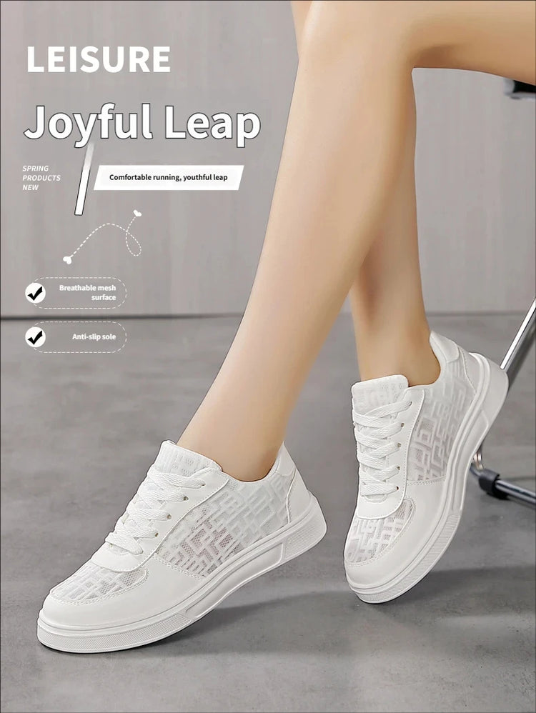 Casual Ell Toe Sneakers Low Top Spor Flats Trendy Versatile Student Leisure Rubber Outsole Summer Breathable Jogging Shoes