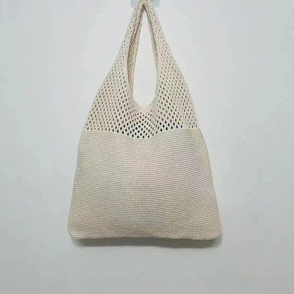Borse a maglia da donna, borsa tote grande capacità, borsa estiva da spiaggia, borsa grande casual, borse a tracolla intrecciate a nido d'ape, borsa da donna