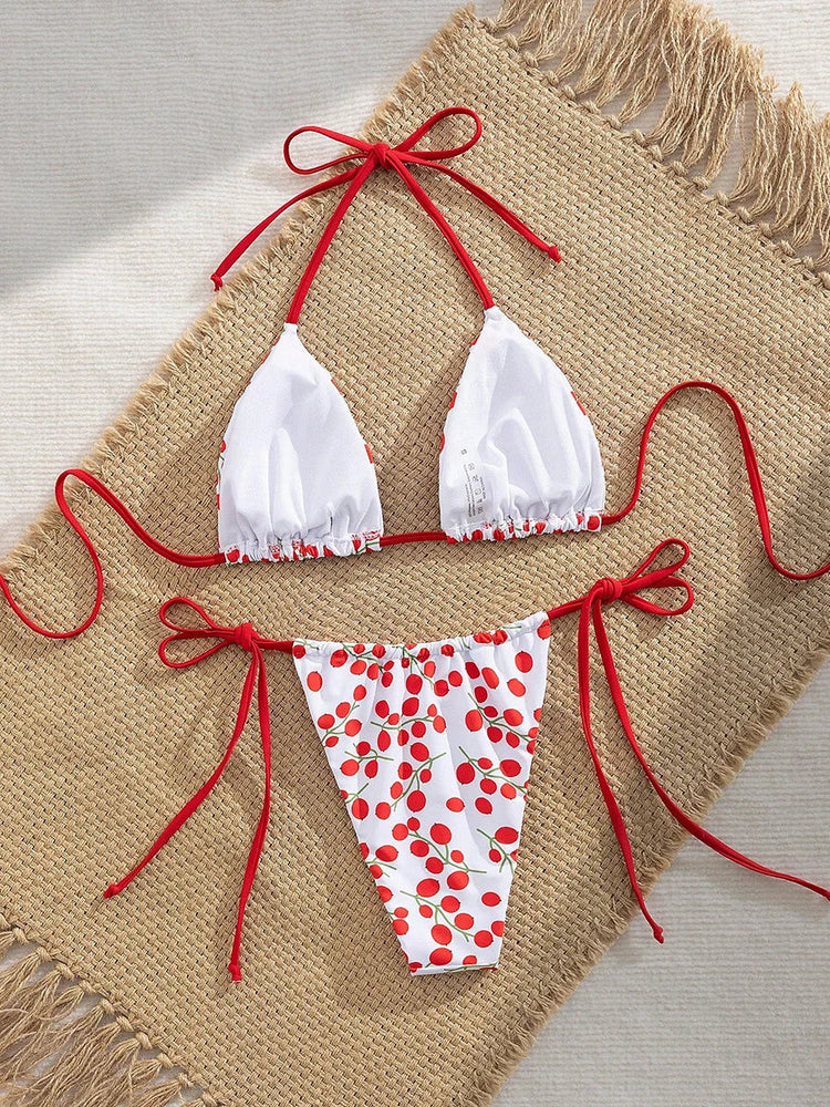 Costume da bagno donna micro bikini sexy 2026 Trend bikini perizoma in due pezzi Set costumi da bagno donna con lacci da spiaggia per costume da bagno donna PlatiNum