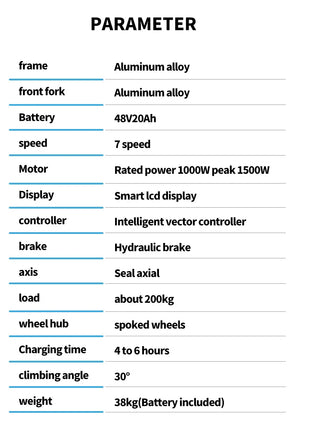 BURCHDA RX80 Bicicletta Elettrica per Adulti, Motore 1000W, Batteria 48V20AH960WH, E-bike con Pneumatici Fat da 26 Pollici per Tutti i Terreni, 45KM/H, E-Mountain Bike